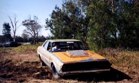 Garth driving the pig